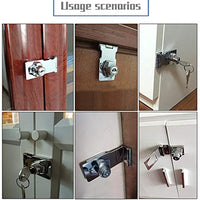 HASTHIP 2 Set Drawer Lock with Key Locking Hasp, 3 Inch Metal Twist Knob Keyed Locking Hasp for Door Desk Wardrobe Lock, Cabinet, Chrome Plated Hasp Latch Safety Lock for Home & Office (Sliver)