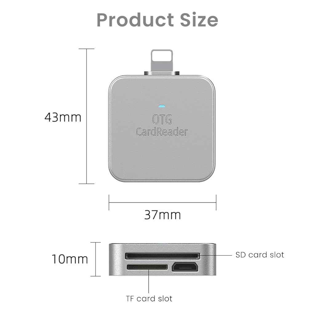 Verilux Card Reader for iPhone 2 in 1 SD Card Reader for iPhone iPad Camera, Micro SD Card Reader wirh Micro USB Port Supports SD and TF Card Micro SD Card Adapter for iPhone iPad No App Required