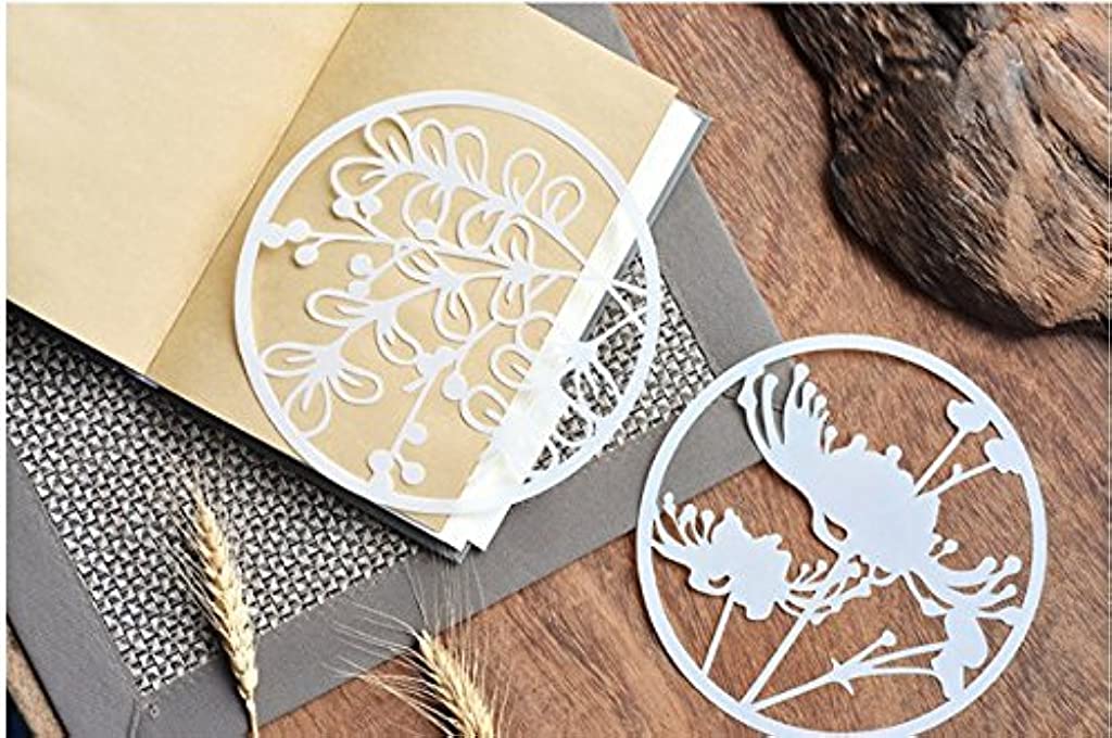HASTHIP Creative DIY Plastic Stencil 8 Pieces Plant Flower Pattern Template Reusable Round Painting Bullet Drawing Set Journal Stencils for Scrapbooking DIY Greeting Card(8 Flowers Round)