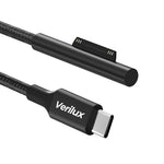 Verilux® TYPE C Charging Cable for Surface Laptop, 5.9ft Surface TYPE C Charging Cable for Surface Laptop 45W 15V3A Power Supply TYPE C Charging Cable for Surface Pro7 Go2 Pro6 5/4/3 Laptop1/2/3