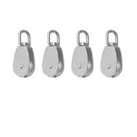 Proberos Magideal 4 Piece M15 Heavy Duty Single Wheel Swivel Rigging Lifting Rope Pulley Block (Silver, Set of 4)