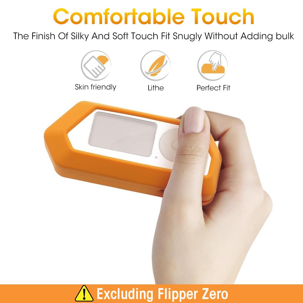 Verilux® Silicone Cover for Flipper Zero, Anti-Scratch Protective Soft Silicone Sleeve Flipper Zero Accessory, Orange Flipper Zero Hacking Device Tool, Flipper Zero Hacking Tool, Not Included Flipper Zero