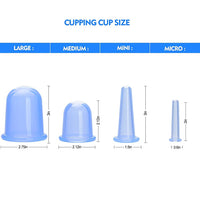 MAYCREATE Silicone Vacuum Cupping Cups Massage Set Family Cupping Therapy Set for Cellulite Neck Face Body Manual Massage Suction Cups(Set of 4) (Blue)