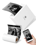 ZORBES Mini Pocket Printer M02 Mini Bluetooth Wireless Thermal Printer with 1 Roll Print Paper Compatible with iOS & Android, Black & White Mini Photo Printer for Sticker, Notes, Memo, Photo, White