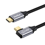Verilux® Type C to Type C Cable 100W Fast Charging 10Ft USB C Cable L Shape USB 3.1 Gen 2 10Gbps Data Transfer Supports 4K HD Video Output Thunderbolt 3 Compatible with MacBook Pro/Air, Oneplus nord