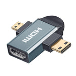 Verilux® Multi HDMI Adapter, 2 in 1 HD Mini HDMI/Micro HDMI to HDM Adapter, Mini HDMI and Micro HDMI Male to HDMI Female Supports 2K Compatible with Tablet, Camera, Camcorder, DSLR