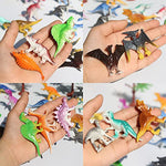 PATPAT 90 Pack Mini Dinosaur Figure Toys, Plastic Dinosaur Toy Set for Kids Toddler Birthday Christmas Easter Valentines Day Gifts, Including T-rex, Stegosaurus, Monoclonius with Storage Bag