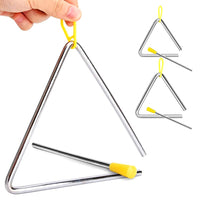 PATPAT® Triangle Instrument 3 Sizes Percussion Instrument Hand Percussion Triangles with Striker Early Musical Sensory Instrument for Kids, Mindfulness Class Musical Triangle Instrument