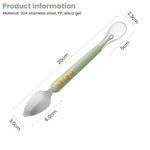 SNOWIE SOFT® Baby Fruit Spoon Scraper for Baby Feeding 2 in 1 Multifunction Serrated Grapefruit Fruit Spoon for Kids(Green)