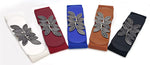 PALAY Belts for Women Dresses Jumpsuit Dress Belts Vintage Elastic Wide Leaf Waist Belt Waistband(Black,68cm)