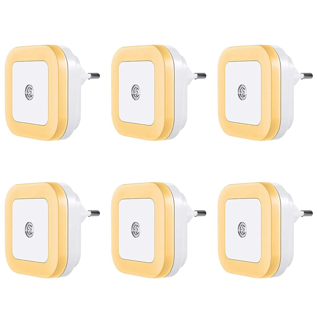 ELEPHANTBOAT LED Night Light 6 Pack Warm Light Plug Light for Night Smart Light Induction LED Light Plug and Play Night Light Stair Light Wall Lights for Living Room, Kitchen, Toilet, Corridor