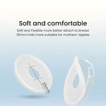 SNOWIE SOFT® 2Pcs Silicone Breast Shells Milk Collector Breastmilk Collector Nursing Cups Milk Saver Protect for Breastfeeding Opens Nipple Cap Breast Pads for Leaking Milk Soft & Reusable, 35mm