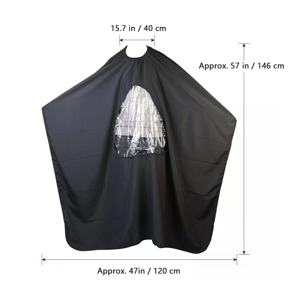 MAYCREATE® Barber Cape for Hair Cutting Apron, Polyester Hair Salon Cover, Hair Styling Cape with Clear Window & Adjustable Neck Closure for Men Women Kids - Water & Stain Resistant