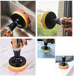STHIRA  Imported Auto Car Drill Adapter with 5Pcs 3 Inch Buffing Pad Kit Polishing Compound