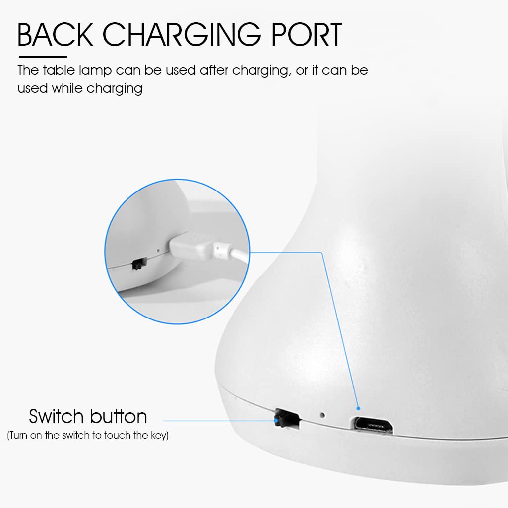 ELEPHANTBOAT® 3 Color Eye-Friendly LED Study Lamp for Students, Foldable Desk Lamp, Touch Button LED Table Lamps for Home Office, USB Rechargeable Desk Lamp for Kids Students