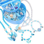 HANNEA a Girls Making Jewelry Set,Fun And Colorful Beads For Jewellery Making,Children'S Self-Made Bracelet,Necklace And Hair Band Ring, Birthday Gift For Children Over Six Years Old (Blue)(Acrylic)