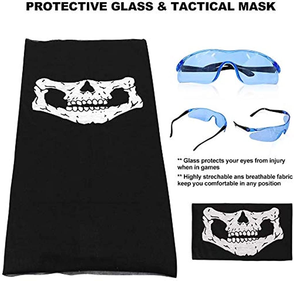 Supvox Tactical Vest Kit Compatible with Nerf Guns N-Strike Elite Series Protective Glasses -Blue (1Set)