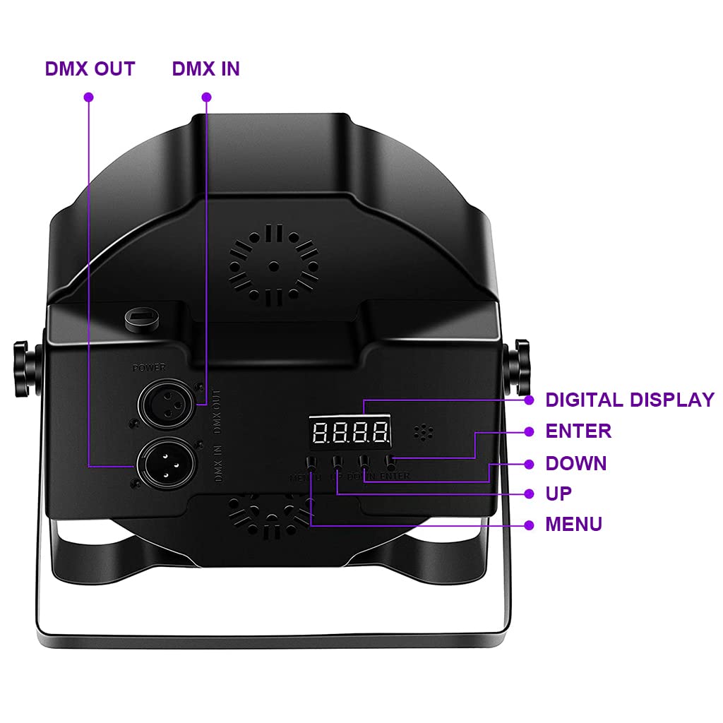 ELEPHANTBOAT UV DJ Light Party Disco Light for Home Party with 36 LEDs Par Light DMX in&Out Control RGB Led Disco Ball Purple Color & Sound Active Dancing Light for Room Magic Lights for KTV Dancing