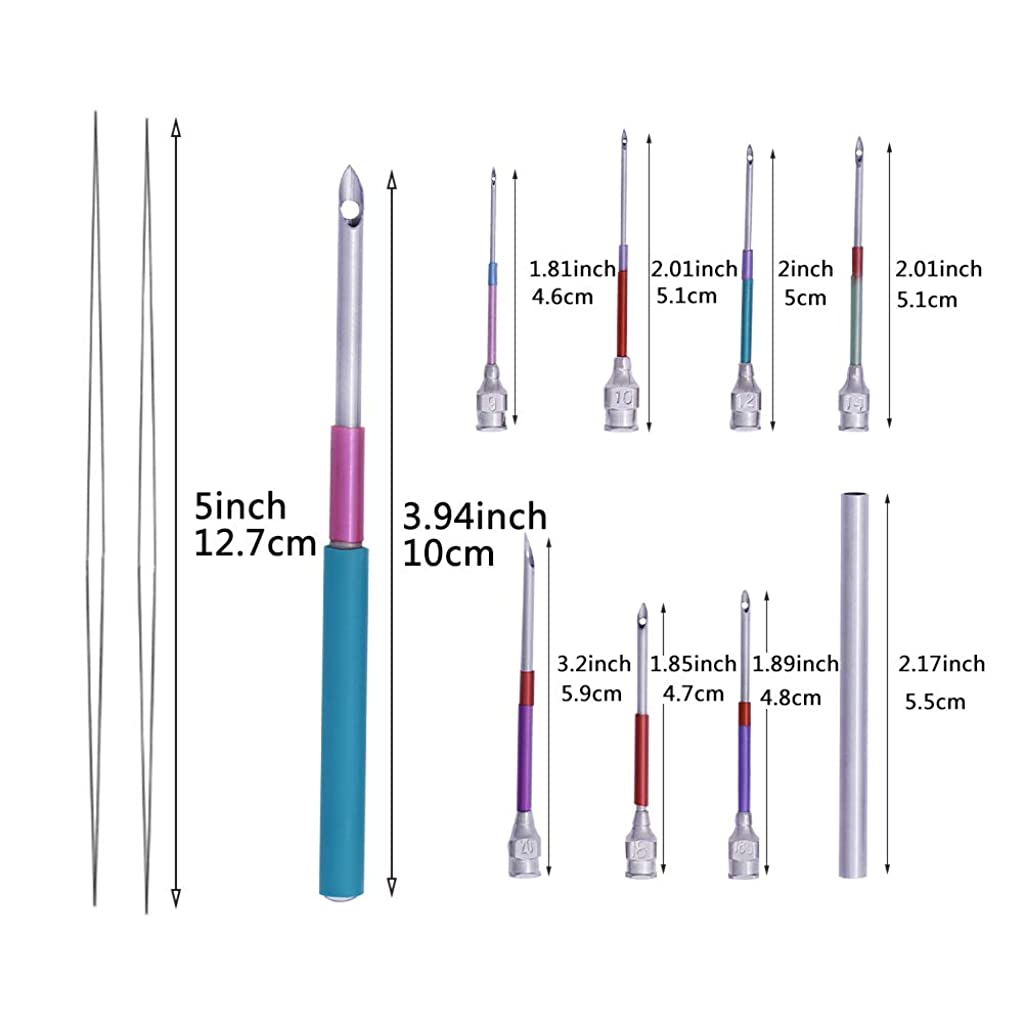 HASTHIP  15 Pcs Tufting Punch Needles Kit for Women Girl with Different Thickness Pinholes,Embroidery Stitching Punch Needle for Cross Stitch Tools Knitting Needle Art Handmaking Sewing