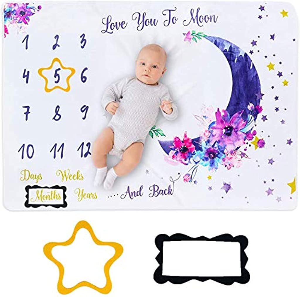 SNOWIE SOFT  70x100cm Milestone Blanket for Baby, Light and Thin Flannel Blanket Background for Baby New Born Blanket Photoshoot Props