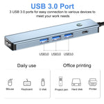 Verilux® USB C HUB 5 in 1 USB C to HDMI Adapter with 4K HDMI, 3.0 USB Adapter Multiple Port PD 100W Charging One-Button Screen Off USB Type C Hub for Laptop, MacBook Pro Air, iPhone 15 Max Pro Plus