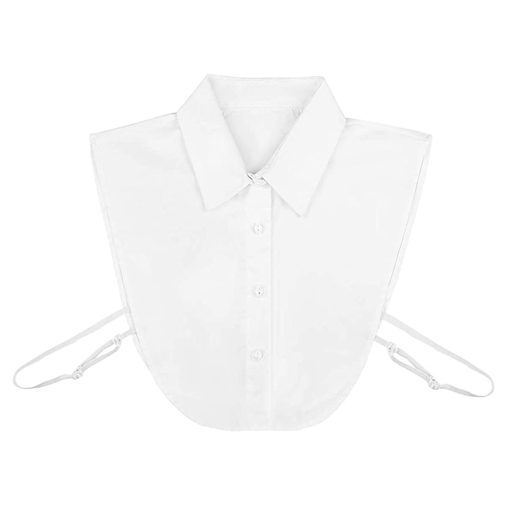 ZIBUYU  Cotton Half Shirt Blouse Detachable Collar for Women Girls(White, Free Size)