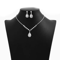 SANNIDHI  Necklace Set for Women Girls Shining Jewellery Set With Earrings Crystal Wear Rhinestone Choker Necklace Costume Jewelry Anniversary