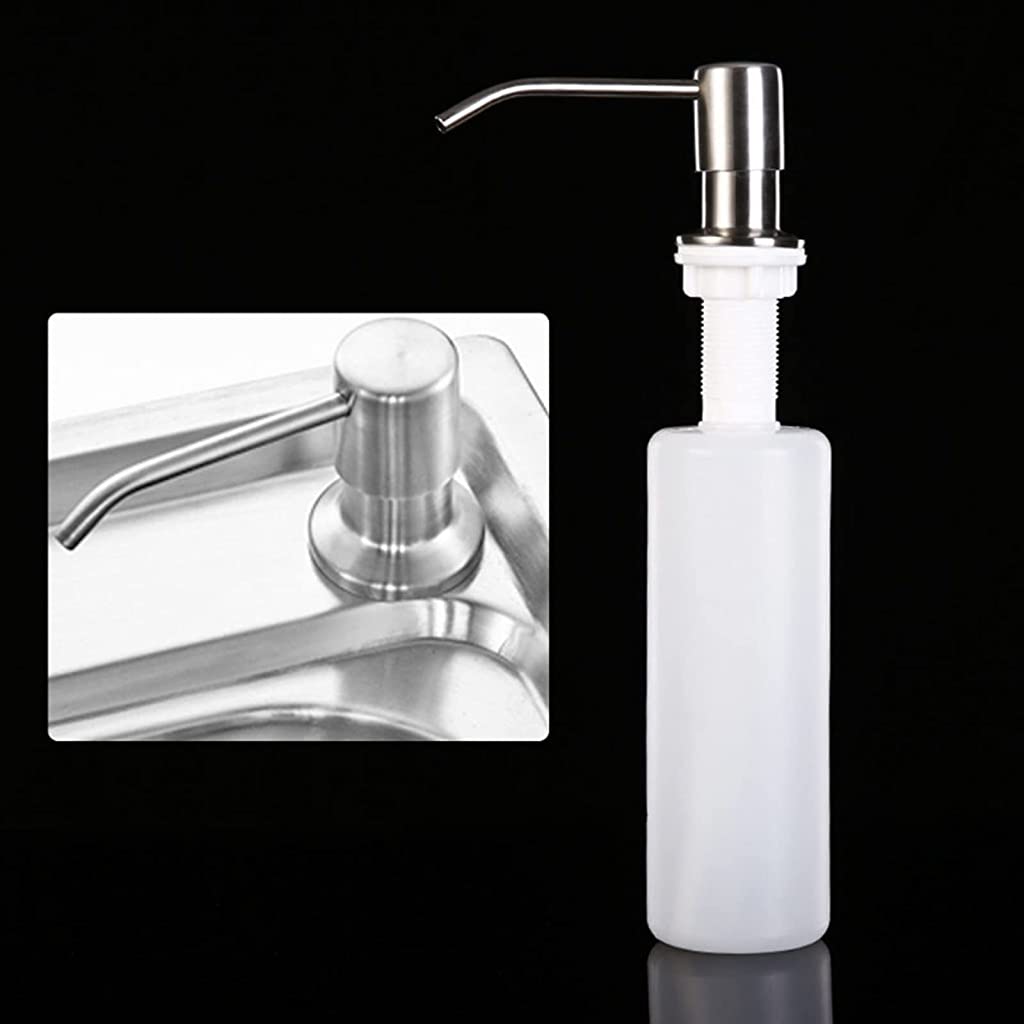 ZIBUYU Soap Dispenser for Kitchen Sink Built-in Countertop with 350ml Bottle Connects Directly