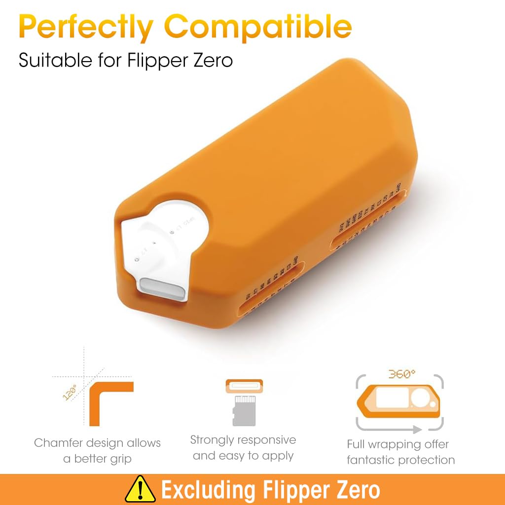 Verilux® Silicone Cover for Flipper Zero, Anti-Scratch Protective Soft Silicone Sleeve Flipper Zero Accessory, Orange Flipper Zero Hacking Device Tool, Flipper Zero Hacking Tool, Not Included Flipper Zero