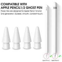 ZORBES 4 Pack Replacement Tips for Apple Pencil 1st Gen & 2nd Gen, iPad Pro Pencil- White