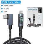 Verilux® USB C Cable, Thunderbolt 4 USB C to USB C Cable with LCD Display 240W Max Fast PD Support 40Gbps Transfer, 8K Display, 3.9ft Nylon Braided USB 4 TYPE C Cable for MacBook, Pro/Air iPad