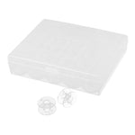 HASTHIP 25 Pcs Transparent Plastic Sewing Machine Bobbins with Case with Storage Box for Elna Machine Empty Bobbin