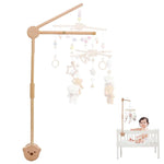 SNOWIE SOFT® 360° Wooden Crib Mobile Arm Baby Mobile Hanger Mobile Holder for Crib, Rotatable Baby Crib Mobile Arm Cradle Toys Universal for Crib Hanging Toys for Babies, 32.8''(Not Included Toys)