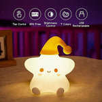 Verilux  Cute Baby Night Light Toys for 2-8 Year Old, 7 Colour Changing Star Night Lights Silicone Star Night Lamp, Chargeable Battery Nightlight for Childrens Bedroom Bedside Birthday Decor Gifts