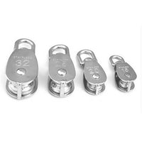 Proberos Magideal 4 Piece M15 Heavy Duty Single Wheel Swivel Rigging Lifting Rope Pulley Block (Silver, Set of 4)