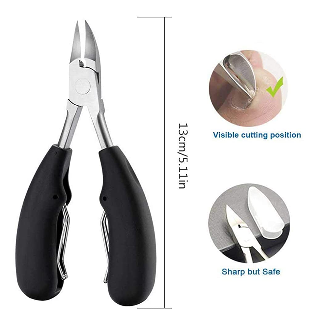 MAYCREATE  leegoal Toe Nail Clipper for Ingrown or Thick Toenails, Heavy Duty Toenail Trimmer Nail Clipper Pedicure Tool with Long Handle and Soft Grip for Seniors