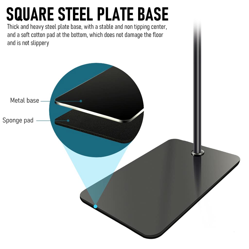 ZORBES 5.7ft Floor Mobile Stand Tablet Holder with Flexible Arm, 360 ° Rotatable Phone Stand, Floor Mobile Holder, Phone Holder for Bed, Adjustable Phone Holder for 4.5~12.9 Inches Phone, Tablet