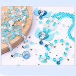 HANNEA a Girls Making Jewelry Set,Fun And Colorful Beads For Jewellery Making,Children'S Self-Made Bracelet,Necklace And Hair Band Ring, Birthday Gift For Children Over Six Years Old (Blue)(Acrylic)