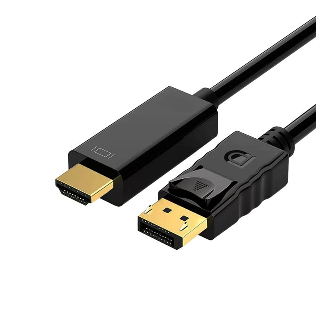 Verilux DP to Hdmi Cable 6FT DisplayPort to HDMI Male Cable Gold-Plated, 1080P DP to HDTV Uni-Directional Cord for Dell, Monitor, Projector, Desktop, AMD, NVIDIA, Lenovo, HP, ThinkPad