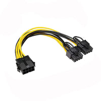 Verilux® 8 Pin PCI-E to 2 PCI-E 8 Pin (6 Pin + 2 Pin) Power Cable, Splitter PCI Express Mining Graphic Card Connector PC Power Cable GPU Graphics Video Card Wire, 30cm (2 pcs) (1 pcs)