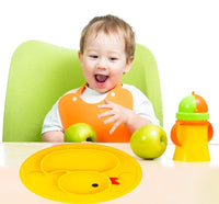 SNOWIE SOFT® Silicone Feeding Plate with Suction for Baby Toddler, Portable Non Slip Suction Plates for Children Babies and Kids BPA Free Baby Dinner Plate