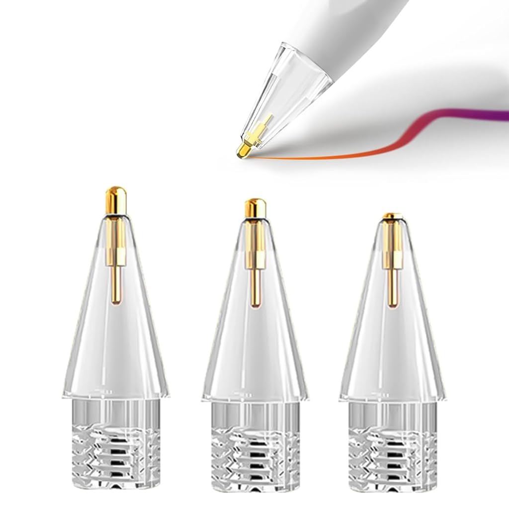 ZORBES 3Pcs Replacement Pencil Tips for Pencil 2nd Gen & 1st Gen 0.6mm/1.0mm/1.5mm Pencil Tips Transparent Metal Nibs for Pencil 2nd Gen & 1st Gen