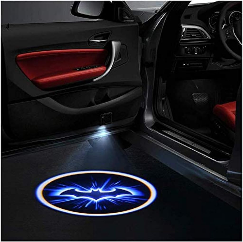 STHIRA® Wireless Car Door LED Welcome Laser Projector Logo Shadow Light Batman Car-Styling Car Interior Lamp (Black)