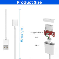 Zeitel® Charging Adapter Cable Compatible with Apple Pencil 1st Generation, Male to Female Flexible Connector, Charging Adapter for Apple Pencil 1st Gen (1m, 40 inch)(White)