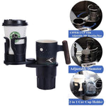 STHIRA® Car Cup Holder Extender Adapter, 2 in 1 Multifunctional Car Drink Cup Holder Organizer, Adjustable Base,Fits 14oz to 24oz YETI Coffee Mugs,Snack Bottles