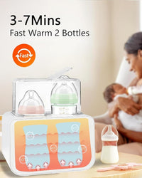 SNOWIE SOFT® Sterilizer for Feeding Bottles, Electric 8 in 1 Bottle Warmer for Babies Milk with 3-7 Mins Fast Warming, 24H Keep Warm Food Heating Timer Adjustable Temp Baby Bottle Sterilizer Machine