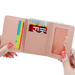 SANNIDHI  Women's Wallet Purses - KQueenStar Leather Wallet Women Credit Card Holder Ladies Purse Clutch Holder Case with Heart-Shaped Metal Buckle Gift (Blue)
