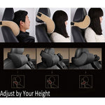 STHIRA Soft Memory Foam Artificial Leather Comfortable Car Seat Neck Head Support Pillow Headrest Cushion Pad with Adjustable Strap (Black-1Pack)
