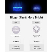 Verilux 2Pcs Waterproof IP68 Submersible Led Aquarium Lights 16 Colors&4 Mode Designs Fish Tank Aquarium Lights Underwater Battery Operated Spot Light for Aquarium Fountain Pond Pool