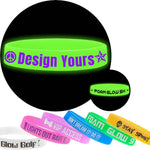 PATPAT® 100Pcs Neon Custom Silicone Wristbands - Personalized Printed - Add a Message - Customizable Rubber Bracelets - Customized for Motivation, Events, Companies, Support, Fundraisers(Yellow)